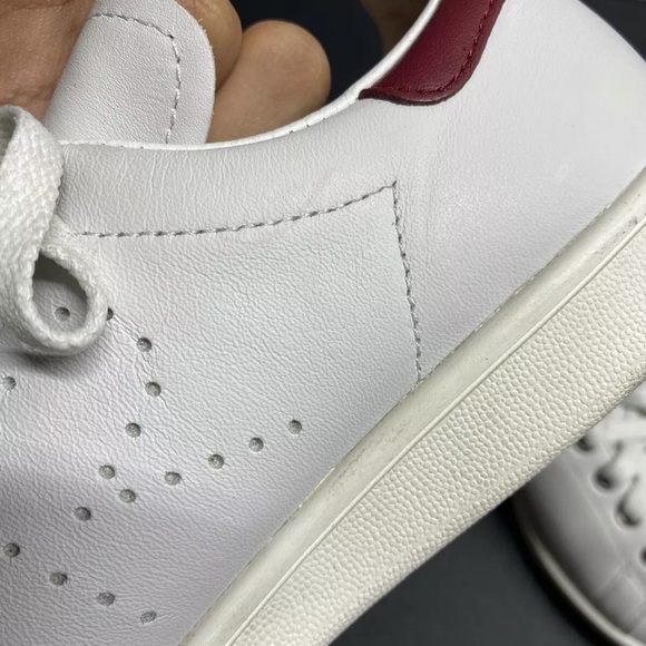 Adidas Raf Simons Stan Smith White Collegiate Burgundy Sneaker 6.5 - Picture 6 of 11